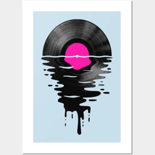 Vinyl LP Music Record Sunset Pink Posters and Art